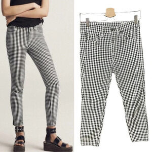 Rag and Bone 10 Inch Capri Gingham Jeans Black White Size‎ 26